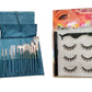 Fourteen Piece Makeup Brush Set Plus Eyeliner Eyelash Kit