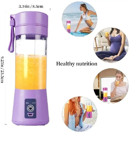Mini Fruit Juicer Ice Smoothie 6 Blade Mini Home USB Rechargeable Portable Blender