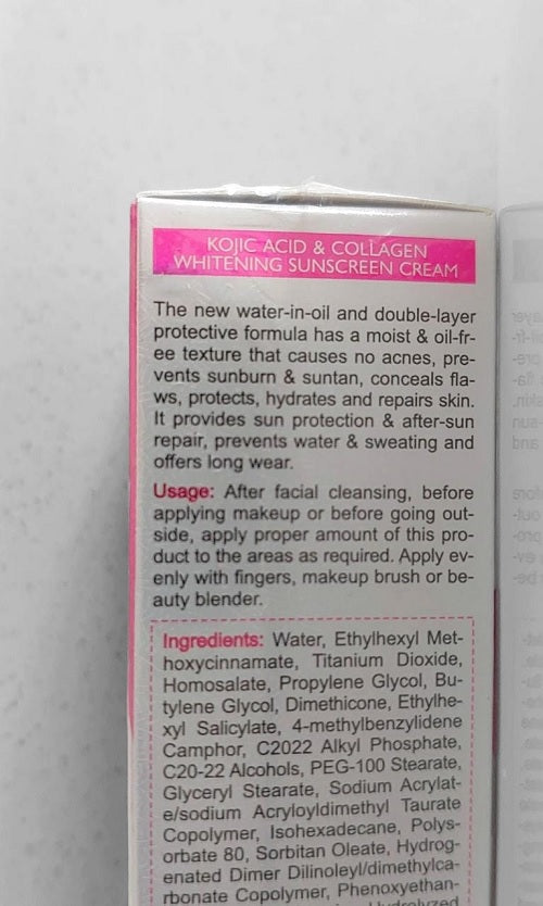 Whitening Sunscreen with Kojic Acid