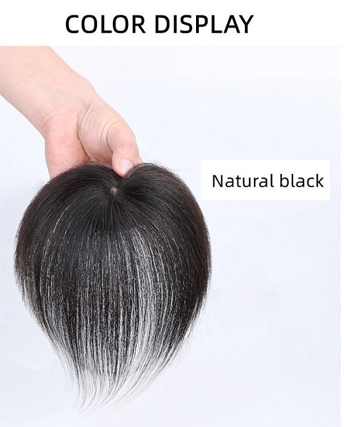 Silk Base Toupee Natural Black Womens Human Hair Topper