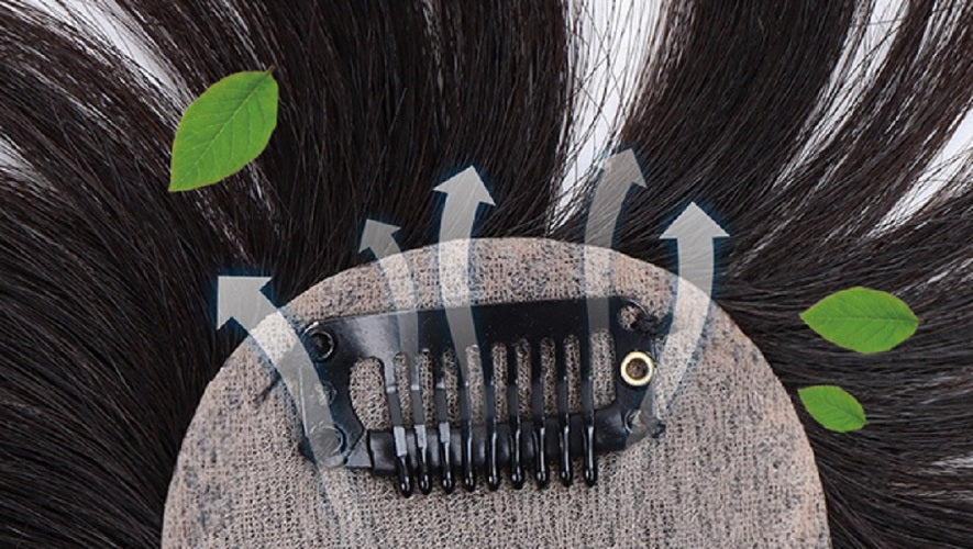 Silk Base Toupee Natural Black Womens Human Hair Topper