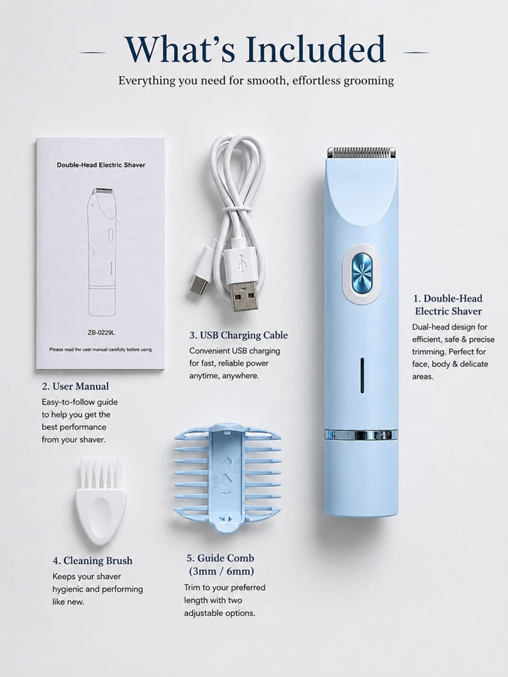 Dual-Head Electric Trimmer & Shaver for Men and Women