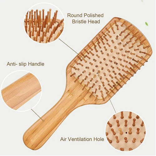 ECO friendly wooden brush wooden pin paddle brush bamboo brush